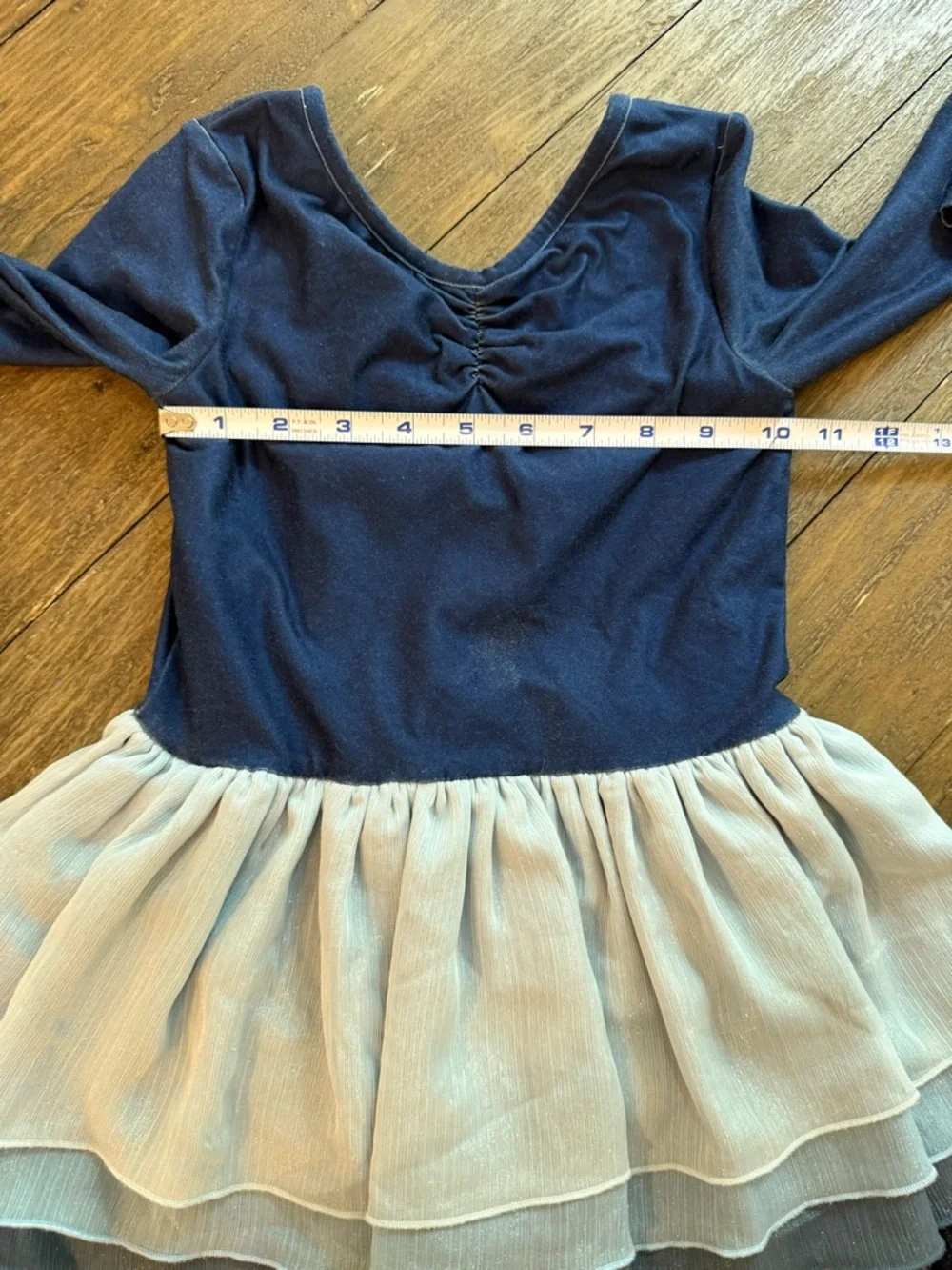 Cheeky Plum Girls 5T Navy Blue Long Sleeve Ballet Dance Leotard Tutu Dress